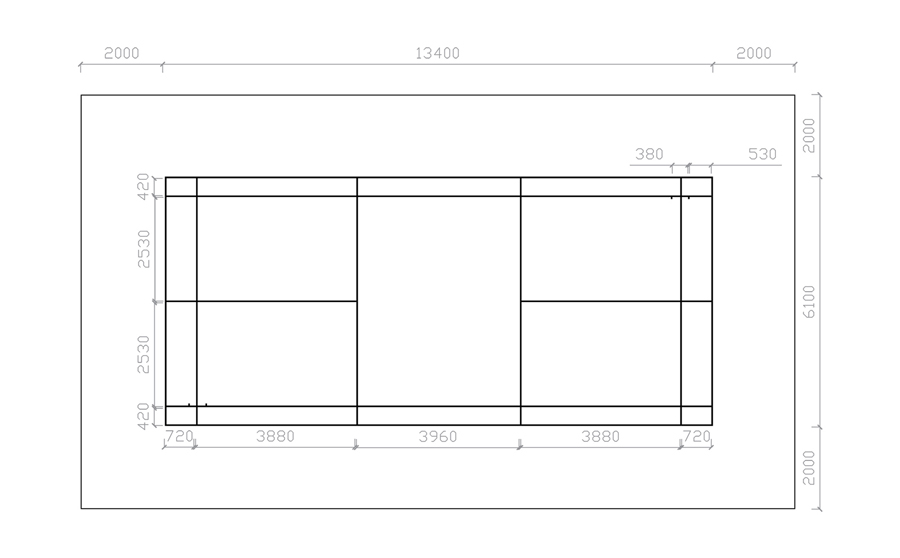羽毛球地面標(biāo)準(zhǔn)尺寸圖